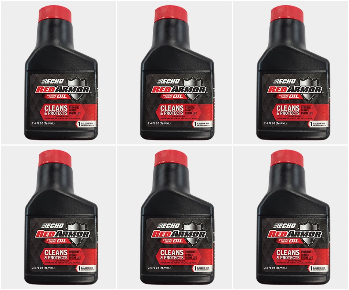 (6 Pack) 2.6 oz: 1 Gallon Mix ECHO Red Armor 2-Cycle Oil 6550001