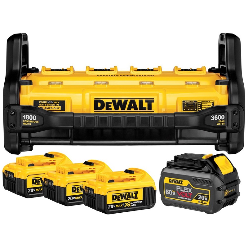 Power Station 1800W & Battery Charger W/4 Batteries Dewalt
