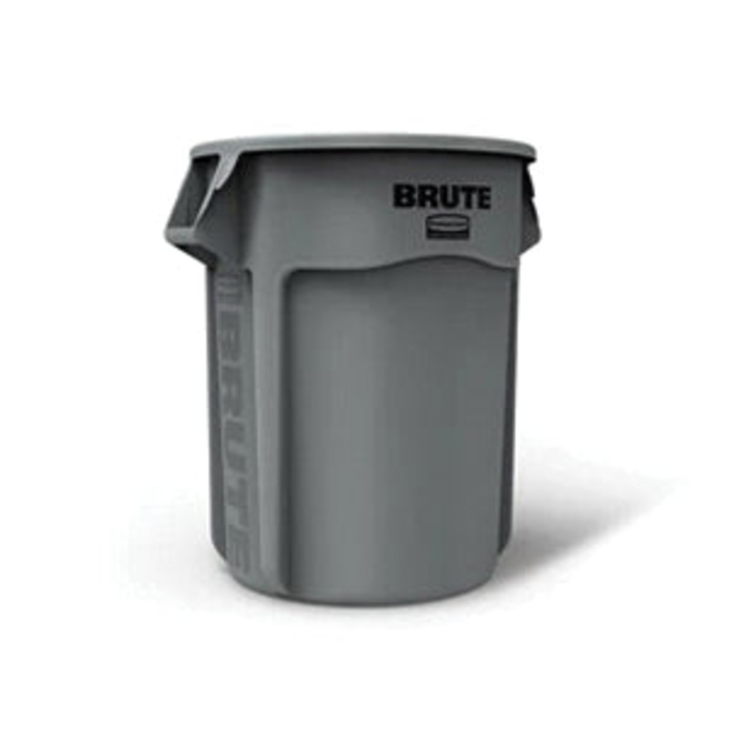Rubbermaid BRUTE FG265500GRAY Vented Container, 55 gal Capacity, Resin, Gray