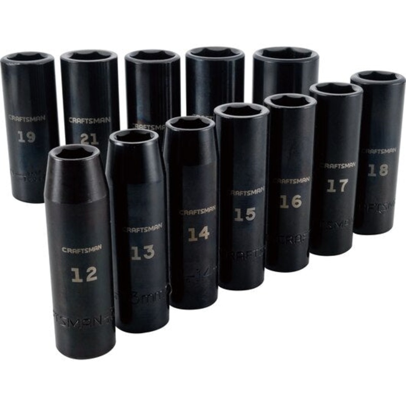 SET 12 PC. METRIC IMPACT DEEP SOCKET DR. 1/2” CRAFTSMAN