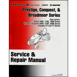 Simplicity Prestige, Conquest and Broadmoor Series Tractor Repair Manual 500-3820