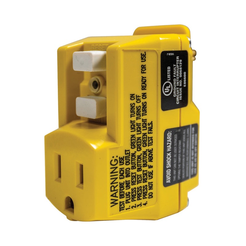 Southwire 14650013-6 Single Outlet Right Angle Adapter, 120 V, 15 A, Yellow