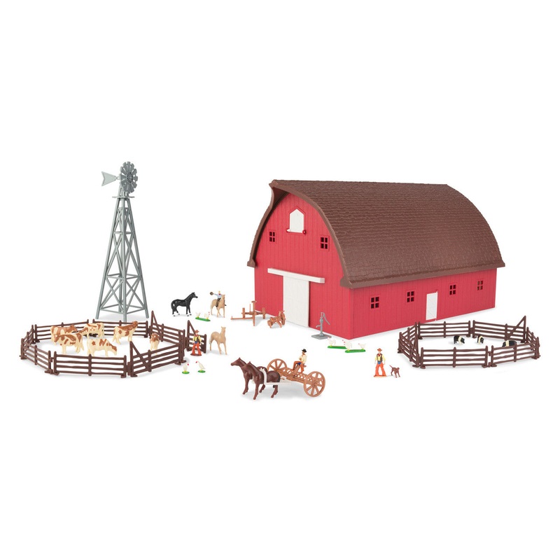 Tomy ERTL 1:64 Scale Round Gable Barn – Farm Toy Playset