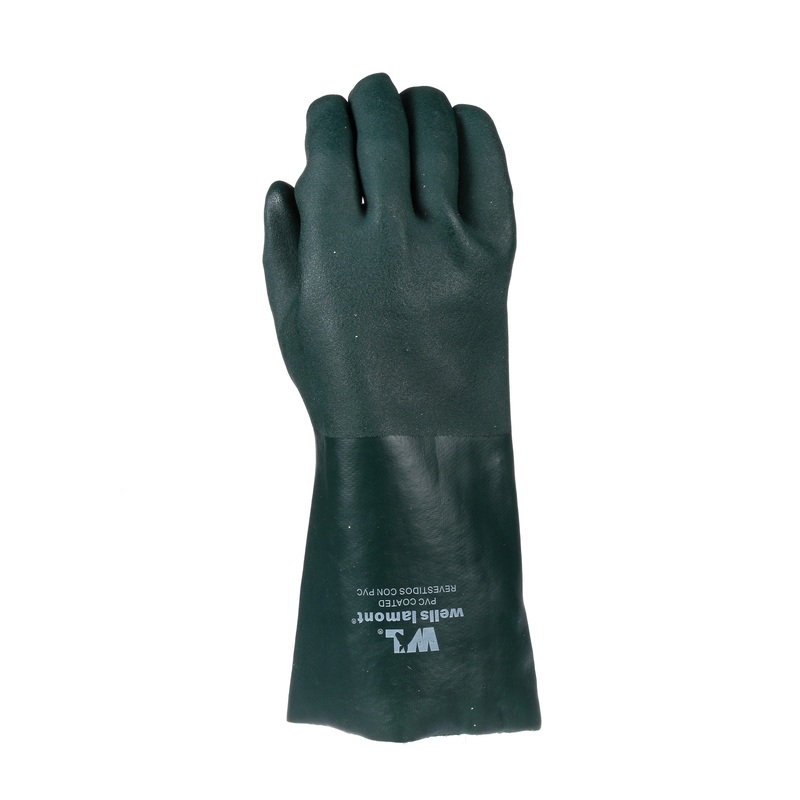 WELLS LAMONT 167-L Chemical-Resistant Gloves, Men’s, L, 14 in L, Gauntlet Cuff, Cotton Jersey Glove