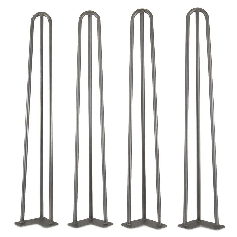 WEN TL28S 28-Inch Mid-Century Modern Raw Steel Hairpin Table Legs, 1/2″ Diameter, Set of 4